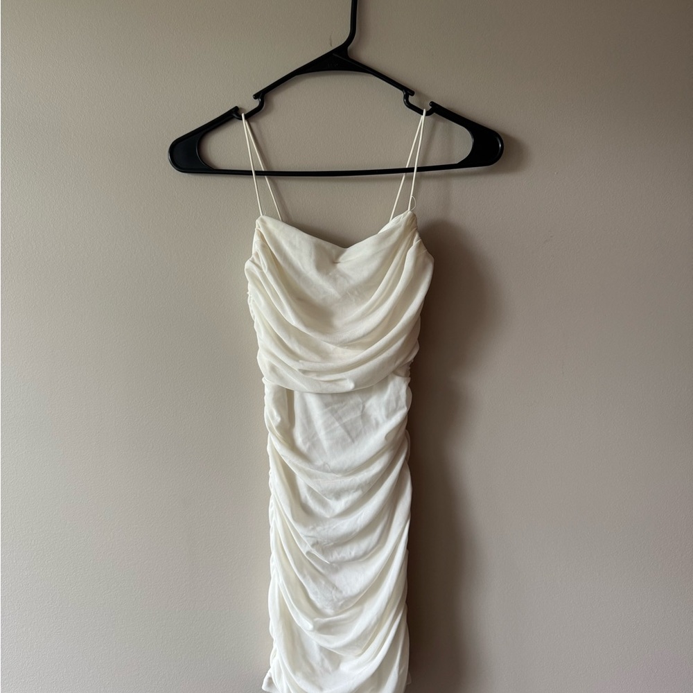 Hello Molly White Sheath Mini Dress Spaghetti Strap